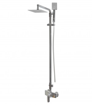 عمود دش كروم مربع مع لي وسماعة صيني ثقيل  من 80 إلي 140 سم # LB-509